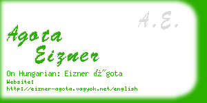 agota eizner business card